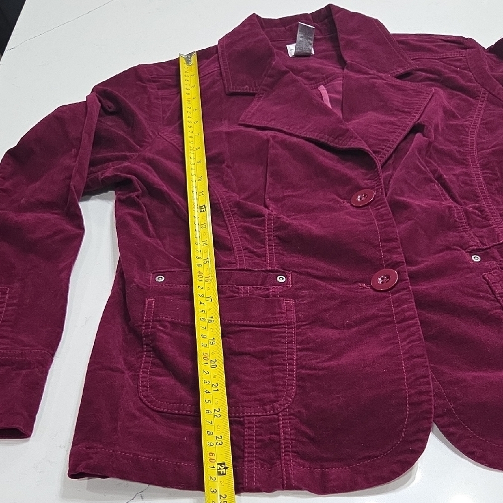 Chico's Rich Burgundy Corduroy Blazer Sz3 (Chicos Size, Migh Fit 3X) Pre-owned - Picture 6 of 7